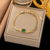 Wholesale Women's Geometric Heart Shape Electroplated Titanium Steel Bracelet Highend Accessory