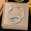 Wholesale Women's Geometric Heart Shape Electroplated Titanium Steel Bracelet Highend Accessory