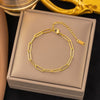 Wholesale Women's Geometric Heart Shape Electroplated Titanium Steel Bracelet Highend Accessory