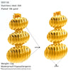 Wholesale Women's Geometric Heart Shape Electroplated Titanium Steel Pleated Earrings
