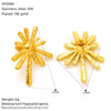 Wholesale Women's Geometric Heart Shape Electroplated Titanium Steel Pleated Earrings