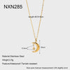 Wholesale Women's Geometric Heart Shape Stainless Steel Necklace With Vacuum Real Gold Plating In Pvd Furnace And Black Rope Chain