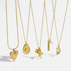 Wholesale Women's Geometric Heart Shape Stainless Steel Necklace With Vacuum Real Gold Plating In Pvd Furnace And Black Rope Chain