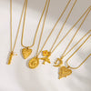Wholesale Women's Geometric Heart Shape Stainless Steel Necklace With Vacuum Real Gold Plating In Pvd Furnace And Black Rope Chain