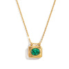 Wholesale Women's Geometric Heart Shape Zircon Pendant Necklace With Oshaped Stainless Steel Chain Real Gold Plated