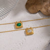 Wholesale Women's Geometric Heart Shape Zircon Pendant Necklace With Oshaped Stainless Steel Chain Real Gold Plated