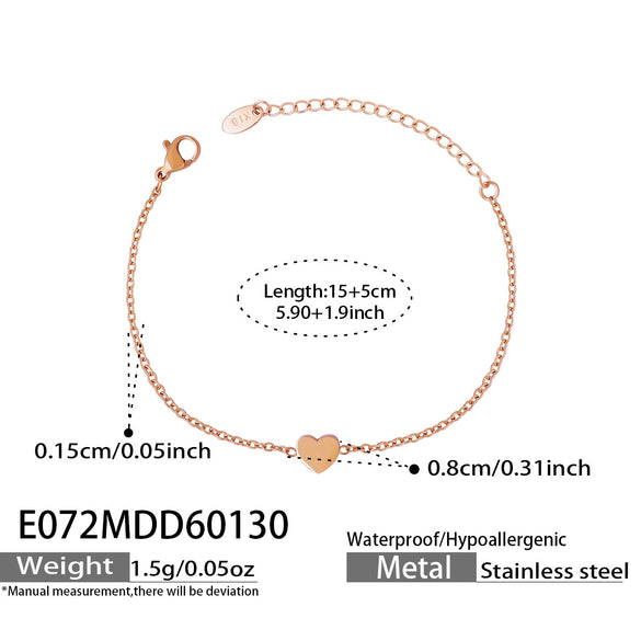 Wholesale Women's Geometric Heart Stainless Steel Electroplated Bracelet