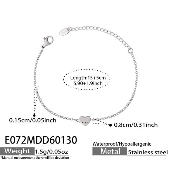 Wholesale Women's Geometric Heart Stainless Steel Electroplated Bracelet