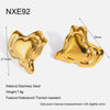 Wholesale Women's Geometric Heart Stainless Steel Vacuum Real Gold Plated Earrings