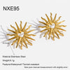 Wholesale Women's Geometric Heart Stainless Steel Vacuum Real Gold Plated Earrings