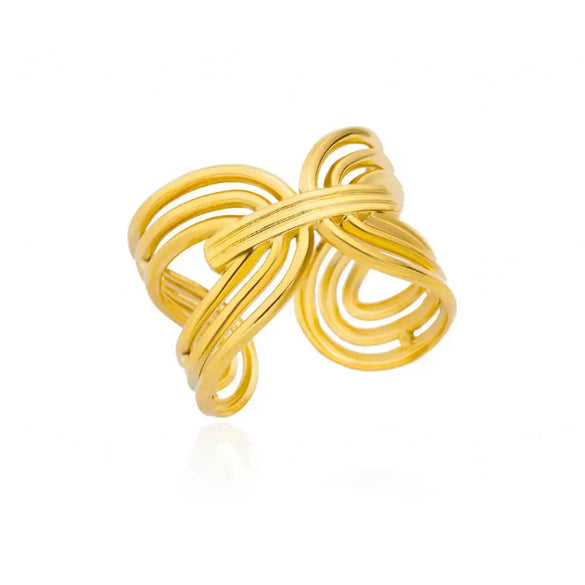 Wholesale Women's Geometric Heartshaped And Fruitshaped Inlaid With Gold Copper Ring Accessories