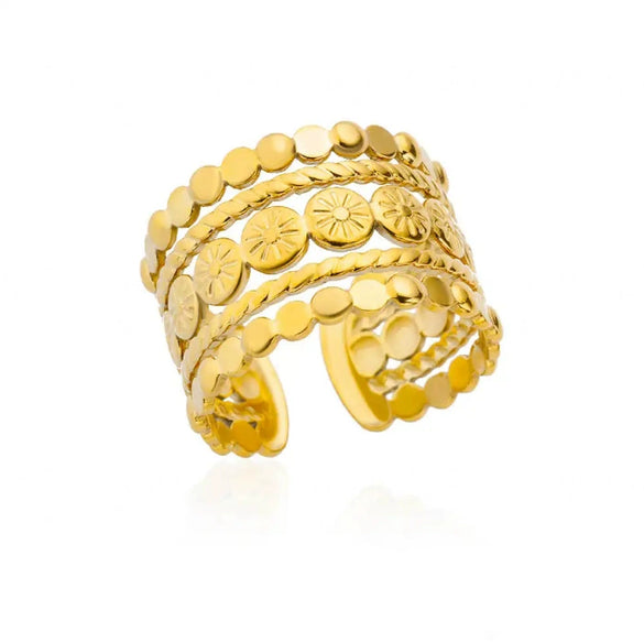 Wholesale Women's Geometric Heartshaped And Fruitshaped Inlaid With Gold Copper Ring Accessories