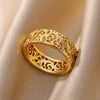 Wholesale Women's Geometric Heartshaped And Fruitshaped Inlaid With Gold Copper Ring Accessories