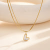 Wholesale Women's Geometric Heartshaped Electroplated Calendering Chain Necklace