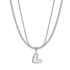 Wholesale Women's Geometric Heartshaped Electroplated Calendering Chain Necklace