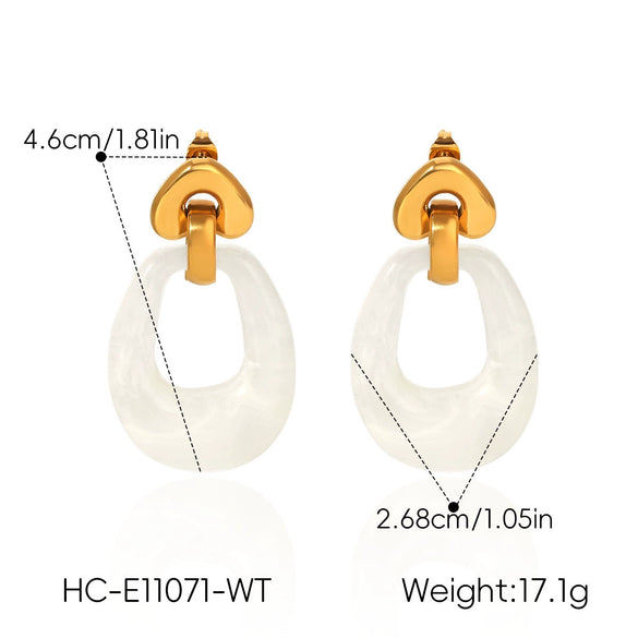 Wholesale Women's Geometric Heartshaped Electroplated Stainless Steel Earrings