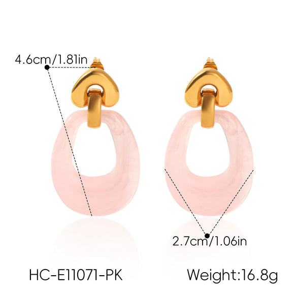 Wholesale Women's Geometric Heartshaped Electroplated Stainless Steel Earrings
