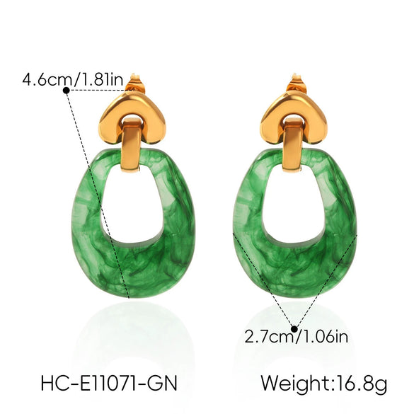Wholesale Women's Geometric Heartshaped Electroplated Stainless Steel Earrings
