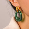 Wholesale Women's Geometric Heartshaped Electroplated Stainless Steel Earrings