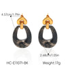 Wholesale Women's Geometric Heartshaped Electroplated Stainless Steel Earrings