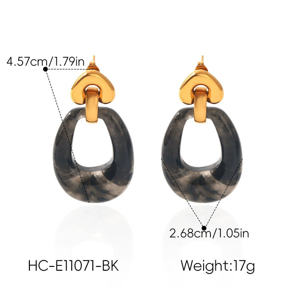 Wholesale Women's Geometric Heartshaped Electroplated Stainless Steel Earrings
