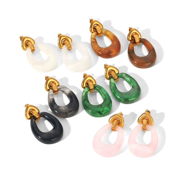 Wholesale Women's Geometric Heartshaped Electroplated Stainless Steel Earrings