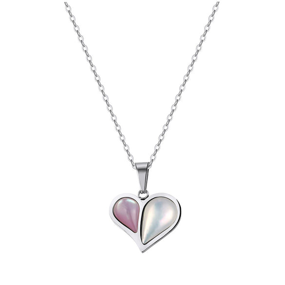 Wholesale Women's Geometric Heartshaped Ice Cream Necklace With Electroplated Calendering Chain