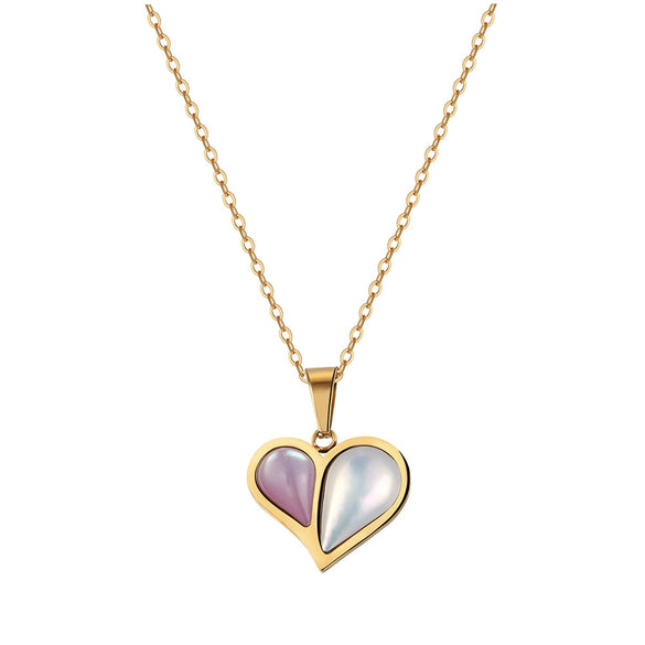 Wholesale Women's Geometric Heartshaped Ice Cream Necklace With Electroplated Calendering Chain