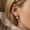 Wholesale Women's Geometric Heartshaped Imitation Pearl Stainless Steel Earrings With 18K Real Gold Plating