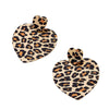 Wholesale Women's Geometric Heartshaped Leopard Print Alloy Electroplated Earrings