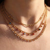 Wholesale Women's Geometric Heartshaped Rhinestone Stainless Steel Necklace With 18K Gold Electroplating