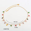 Wholesale Women's Geometric Heartshaped Rhinestone Stainless Steel Necklace With 18K Gold Electroplating