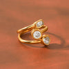Wholesale Women's Geometric Heartshaped Stainless Steel Electroplated Statement Ring