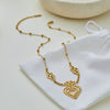Wholesale Women's Geometric Heartshaped Stainless Steel 18K Gold Electroplated Layered Necklaces For Office Ladies