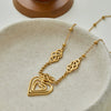 Wholesale Women's Geometric Heartshaped Stainless Steel 18K Gold Electroplated Layered Necklaces For Office Ladies