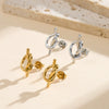 Wholesale Women's Geometric Heartshaped Stud Earrings In Titanium Steel And 925 Silver With Electroplating Design