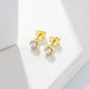 Wholesale Women's Geometric Hexagonal Single Diamond S925 Sterling Silver Earrings