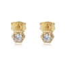 Wholesale Women's Geometric Hexagonal Single Diamond S925 Sterling Silver Earrings