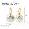 Wholesale Women's Geometric Hollow Ball Earrings In Smooth Stainless Steel With 18K Gold Plated Vacuum Real Gold Electroplating In Pvd Furnace