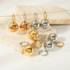 Wholesale Women's Geometric Hollow Ball Earrings In Smooth Stainless Steel With 18K Gold Plated Vacuum Real Gold Electroplating In Pvd Furnace