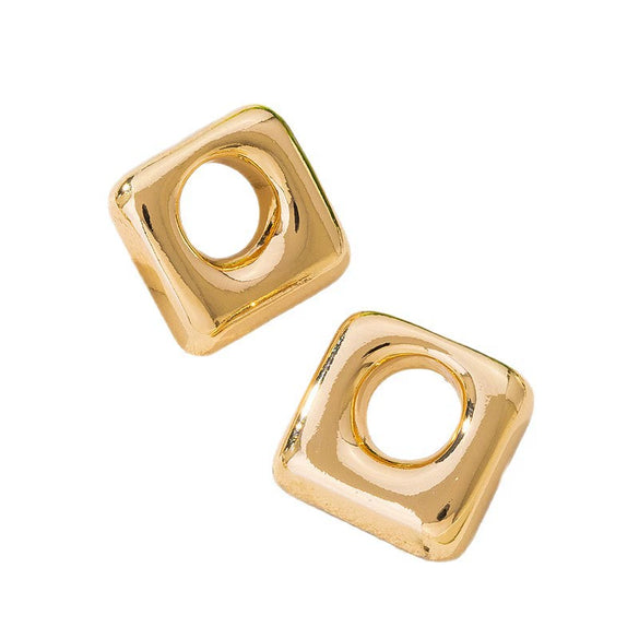 Wholesale Women's Geometric Hollow Circle Square Alloy Electroplated Earrings