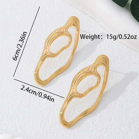 Wholesale Women's Geometric Hollow Electroplated Alloy Fashion Earrings