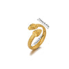 Wholesale Women's Geometric Hollow Flower Goldplated Inlaid With Gold Stainless Steel Zircon Ring With Fruit Shape And Pattern Light Luxury Style