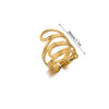 Wholesale Women's Geometric Hollow Flower Goldplated Inlaid With Gold Stainless Steel Zircon Ring With Fruit Shape And Pattern Light Luxury Style