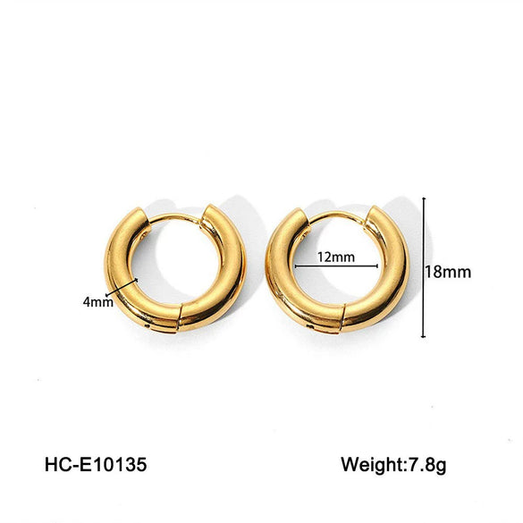 Wholesale Women's Geometric Hoop Stainless Steel Electroplated Earrings
