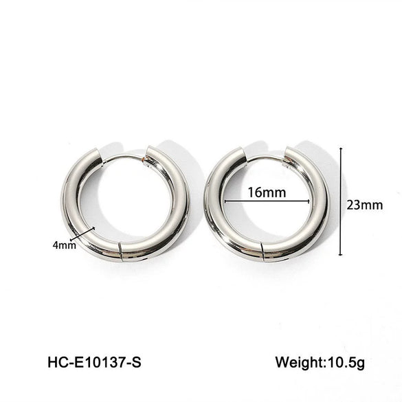 Wholesale Women's Geometric Hoop Stainless Steel Electroplated Earrings
