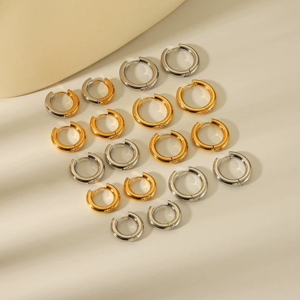 Wholesale Women's Geometric Hoop Stainless Steel Electroplated Earrings