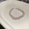 Wholesale Women's Geometric Imitation Pearl And Diamondencrusted Wrapped Bracelet Highend Style