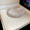 Wholesale Women's Geometric Imitation Pearl And Diamondencrusted Wrapped Bracelet Highend Style