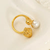 Wholesale Women's Geometric Imitation Pearl Inlaid Ring